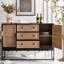 Buffet noir massif et bois manufacturé