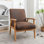 Fauteuil de style moderne Mid-Century de 25,38 po de largeur, brun clair