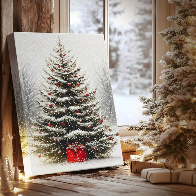 Eve of Snowwhite Yule-Premium Gallery Wrapped Canvas, 18" H x 12" W
