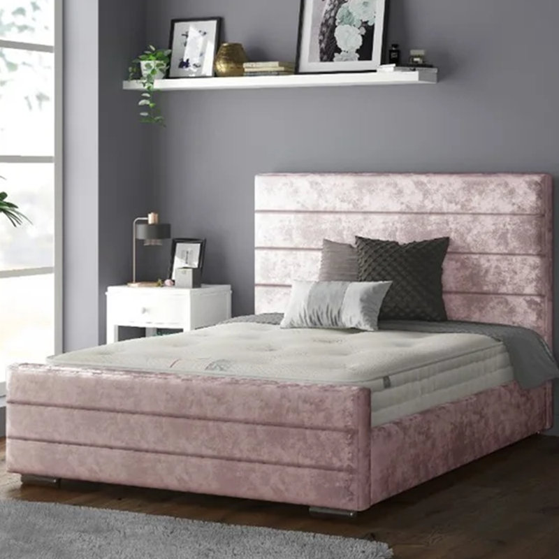 Desmarie Upholstered Bed, Single (3'), Pink