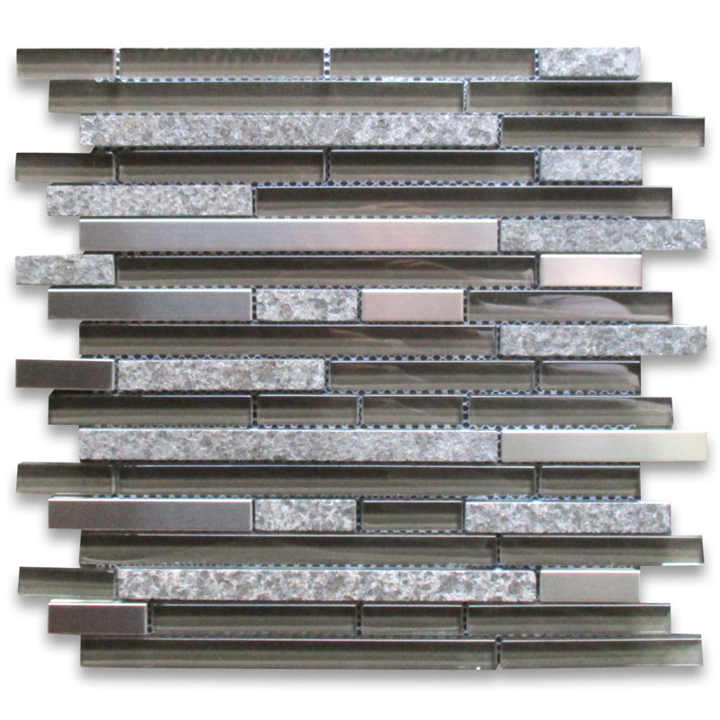 12" x 12" Marble Mosaic Linear  Wall & Floor Tile