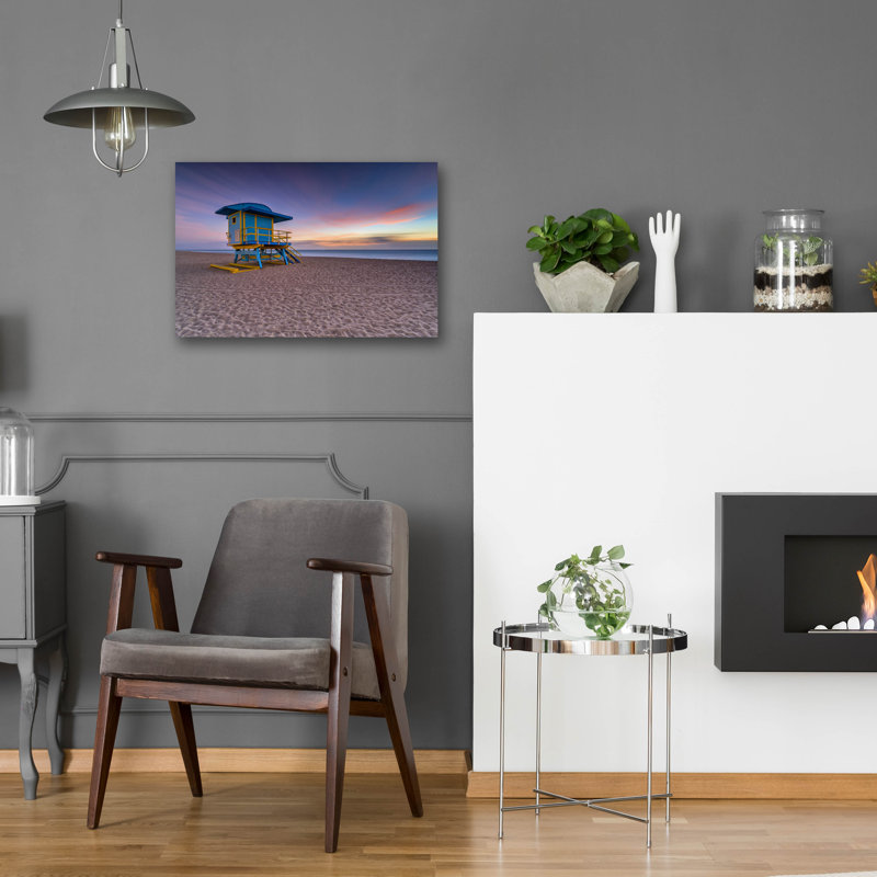 Art mural en verre Dovecove «Dawn On South Beach» par Rick Berk, H 16 po x l 24 po x P 0,2 po