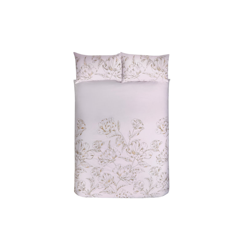 Boswell Polyester Floral Duvet Cover Set with Pillowcases, Single - 1 Standard Pillowcase, Blush