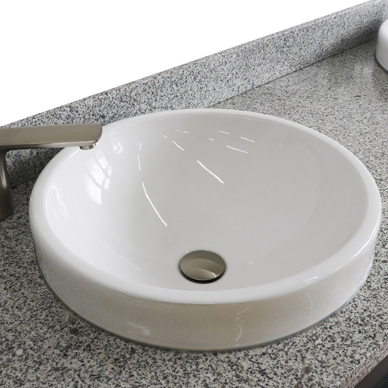 Nickolai 61'' Double Bathroom Vanity with Top, Gray/White