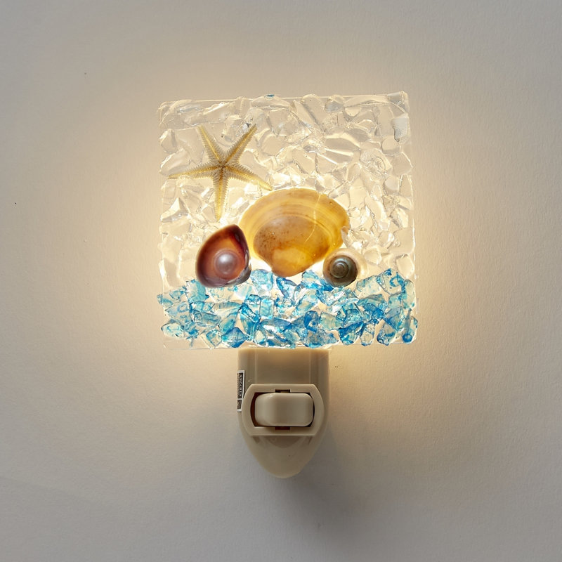Mer et ciel avec veilleuse DEL carrée Clam