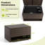 Costway 0.01cm W 180L Deck Box in Brown