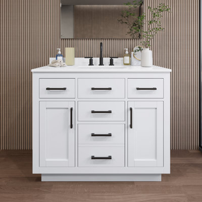 Beckett TK 42'' Single Bathroom Vanity with Quartz Top