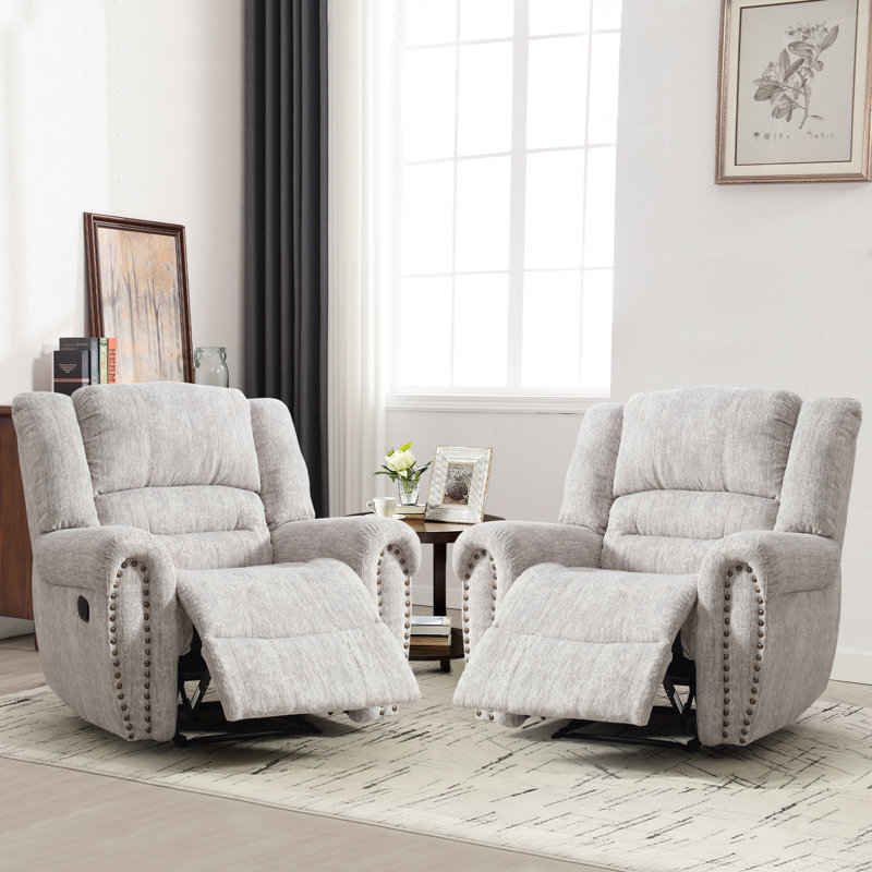 Fauteuil inclinable manuel surdimensionné 40,9 po Chemika, Blanc neige