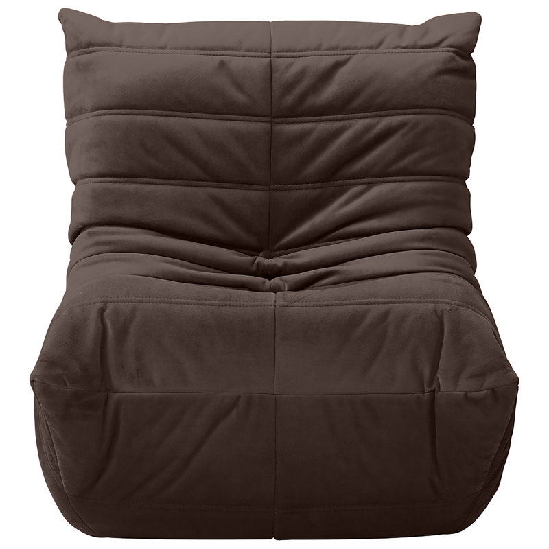 Chaise rembourrée en velours Rachel, Velours brun