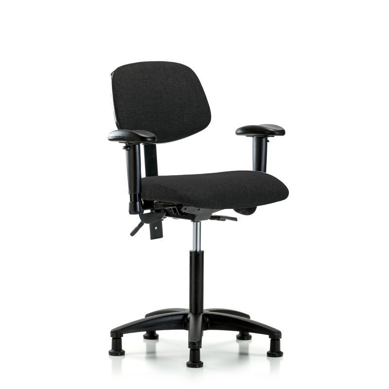Chaise de travail ergonomique Rosalind, Noir, Patins, Inclus