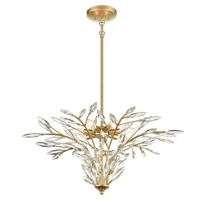 Dari 28'' Wide 7-Light Chandelier - Champagne Gold