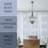 23" 4-Light Modern Rustic Pendant Chandelier, Open Cage Design + Wood Finish Metal Frame-924552297