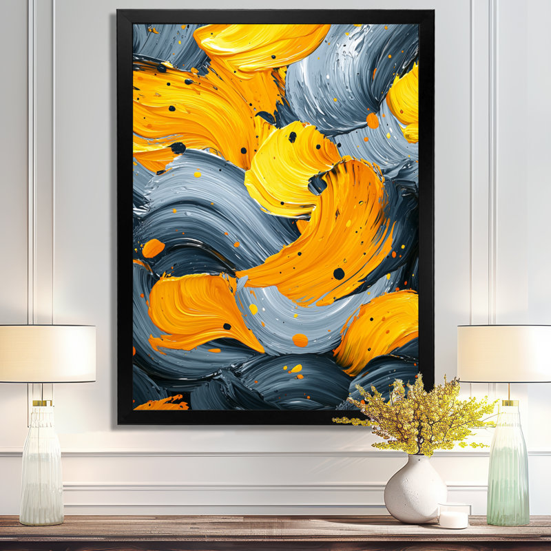 Noval - Abstract Wall Art Prints, Black, 20" H x 12" W, Single Picture Framed Print