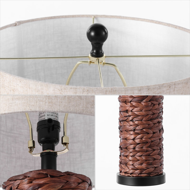 Crespo Table Lamp, Dark Brown, Beige