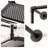61 Inch Industrial Pipe Clothing Rack With 2 Floating Shelves , Space-Saving Wall Mounted Clothes Rack, Shelf With Hanging Rod For Closet Storage