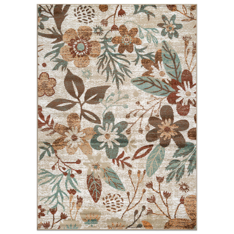 Beige Multi Garden Floral Area Rug