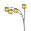 Lampe sur pied de 84 pouces de hauteur avec finition noire, 4 bras arqués et lustre en cristal pour un éclairage élégant