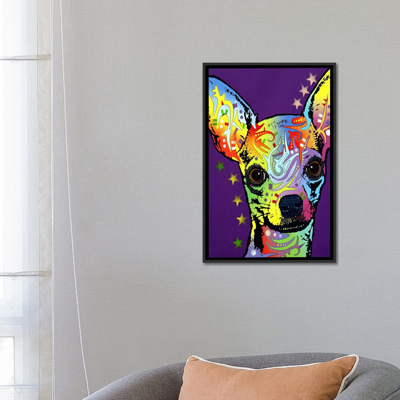 « chihuahua ll », impression sur toile, H 26 po x l 18 po x P 1,5 po, Toile avec cadre noir