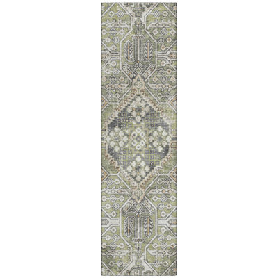 Machine Washable Indoor/Outdoor Huseby ACN2197 Global Rug