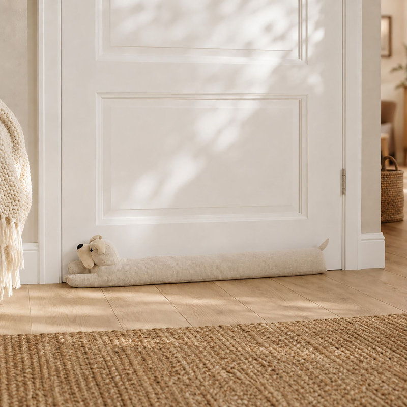 Dog-Shaped Draft Stopper 35”, Beige