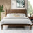Besan Solid Wood Bed Frame with Headboard-121839103-121839101