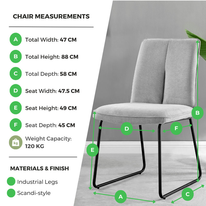Eubanks Luxury Fabric Upholstered Dining Chair - Minimalist Modern Home, Taupe