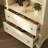 Elegant Display Cabinet With 3 Open Shelves & 2 Carved Drawers