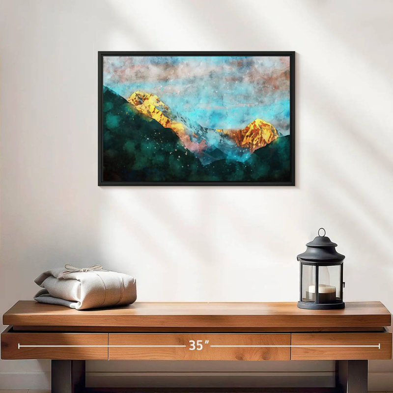 Mountain Chianna Landscape, 19" X 13", Floating Frame Black