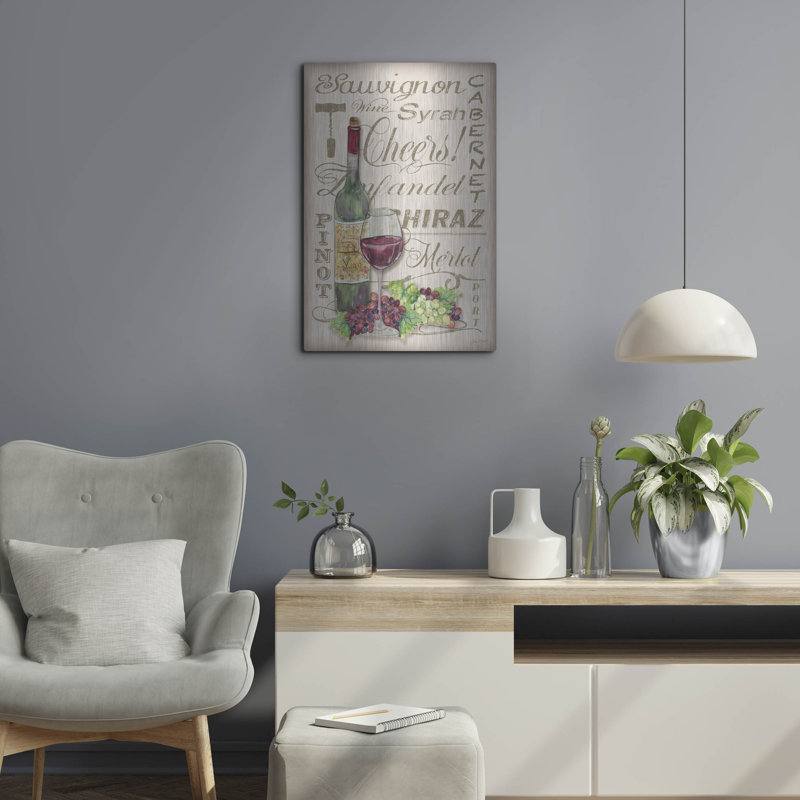  «Cheers Wine Art 71» par Jean Plout, art mural en métal, 16 po x 24 po, 16 po x 24 po