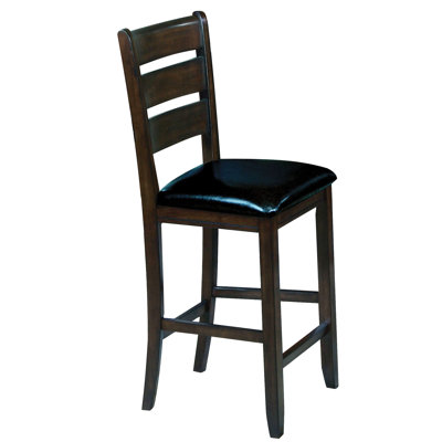 2 Counter Height Chairs , -Colored With Black Faux Leather, Foam Seating, Classic Back, Strong And Construction, Of 2 Chairs, Leather Upholstery, Cushioned Seat, Timeless Stable Body, Hut
