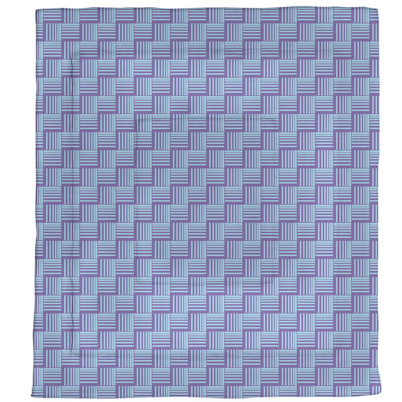 Édredon réversible en microfibre Dana Strider, Édredon très grand, Mauve / bleu sarcelle géométrique 1