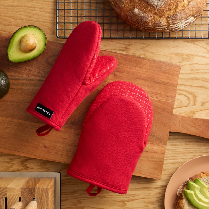 Ensemble de 2 mini-gants de cuisine Kitchenaid Gourmet Series Gridline, Rouge passion