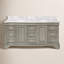 Ensemble de meuble-lavabo double 72 po Twain avec comptoir gris vieilli et comptoir en marbre de Carrare-100160312-100160306