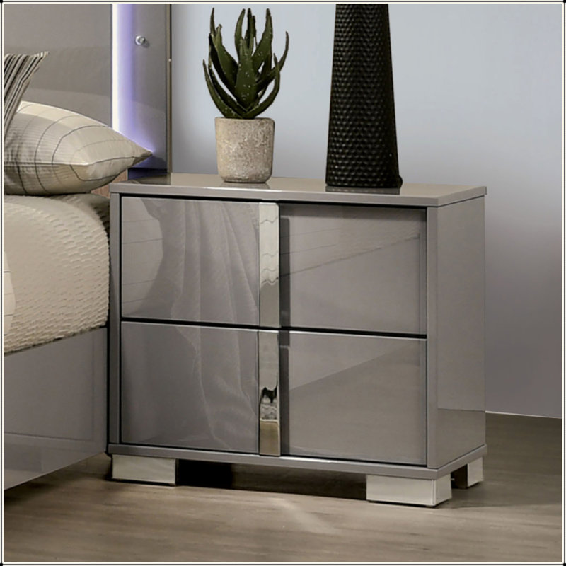 Table de chevet contemporaine classique 1pc, Taupe