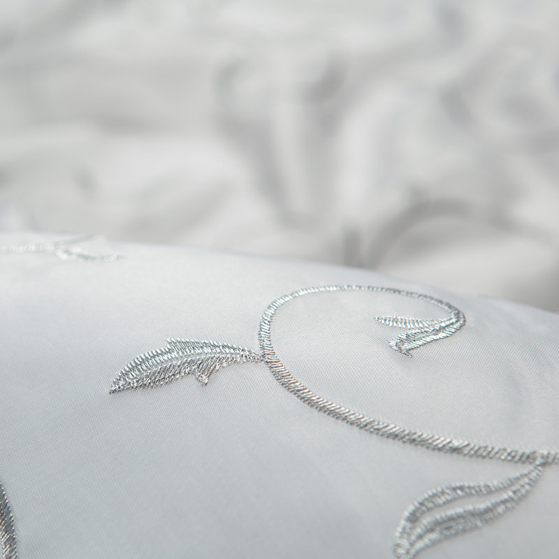 Paire de rideaux transparents avec passe-tringle Delicia, L 52 po x L 108 po, gris