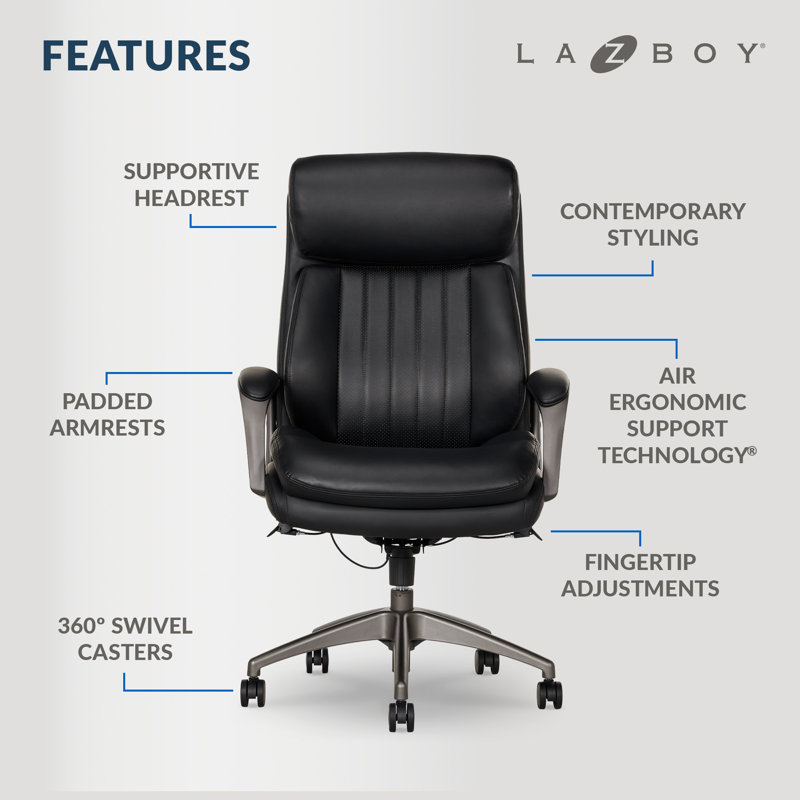 Black Vegan Leather High Back Executive Swivel Chair