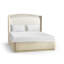 Water Upholstered Wingback Bed