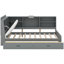 Lit plateforme simple moderne avec rangement pour tête de lit, tablettes, 2 tiroirs, tête de lit gris avec rangement Advancement et tiroirs pratiques