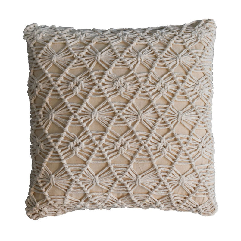 Chipperfield Square Throw Cushion, White