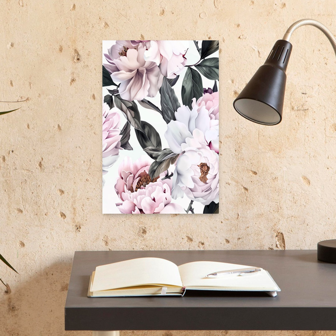 Soft Pink Peonies Delicate Elegant Romantic Peony Flower Nature Wall Art Print