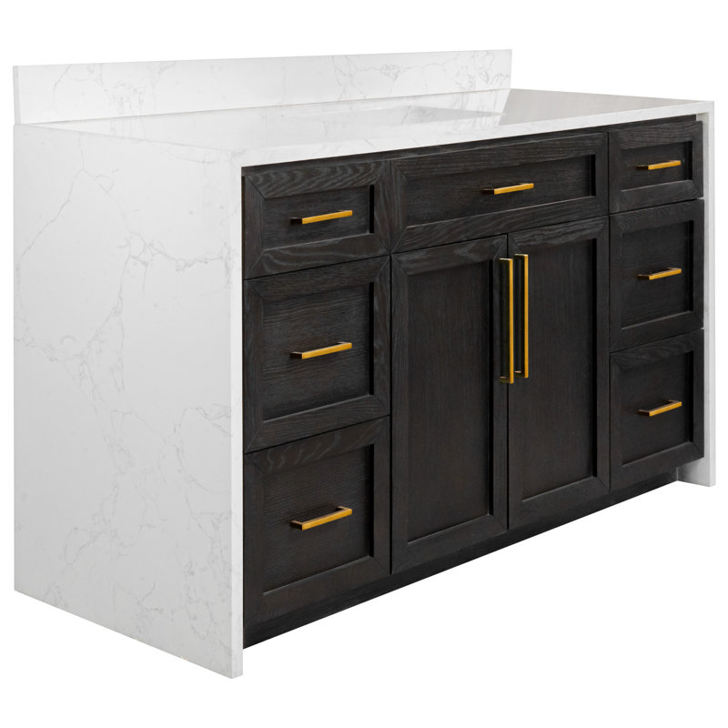 Ensemble de meuble-lavabo 60 po Akalya, Chêne foncé