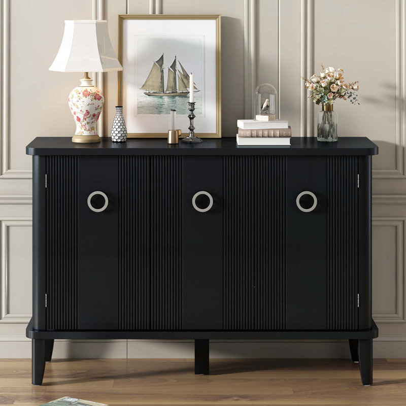 Buffet moderne avec 3 portes, Noir