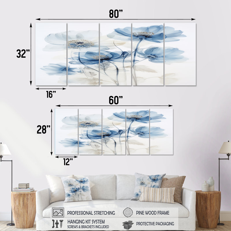 Warman - Art mural coquelicot 5 pièces, H 28 po x l 60 po
