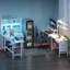 Modular L-Shaped Steel Computer Desk with Built-In Electrical Outlet-408245851-413917044