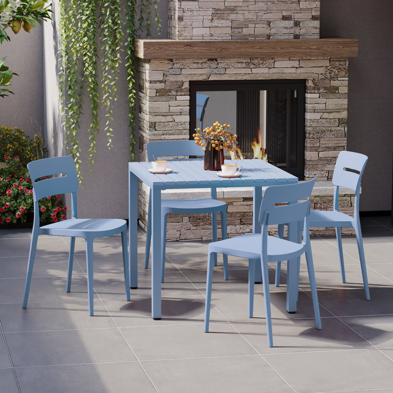 Ensemble repas carré pour 4 personnes, Blue