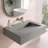 Pyramid 36" Wall Mounted Rectangular Solid Surface Bathroom Sink in Matte Finish - Black, With Faucet Hole