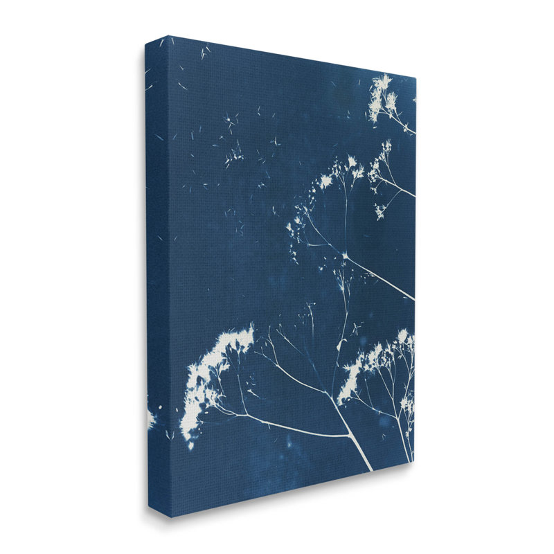 Art de la giclée botanique bleu marine par Liz St. Andre, H 30 po x l 24 po x P 1,5 po, Giclée encadrée noir minuit