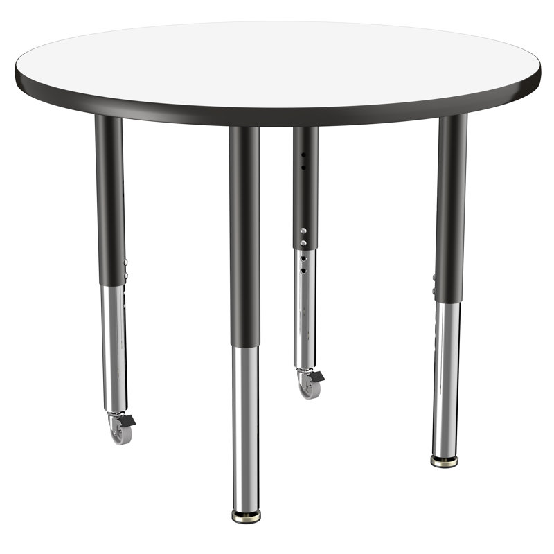 Table ronde d'activités, 36", Tableau blanc / noir, Super