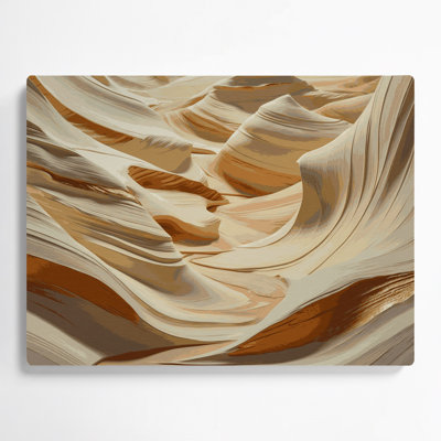 Art mural horizontal rayé en métal crème beige