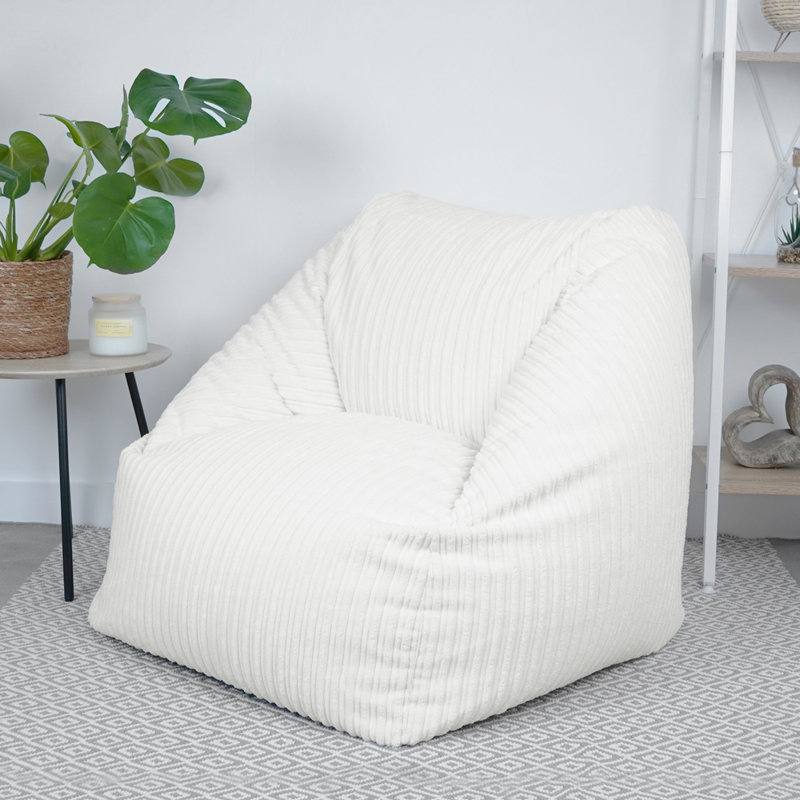 Polyester Refillable Bean Bag Chair, Ivory